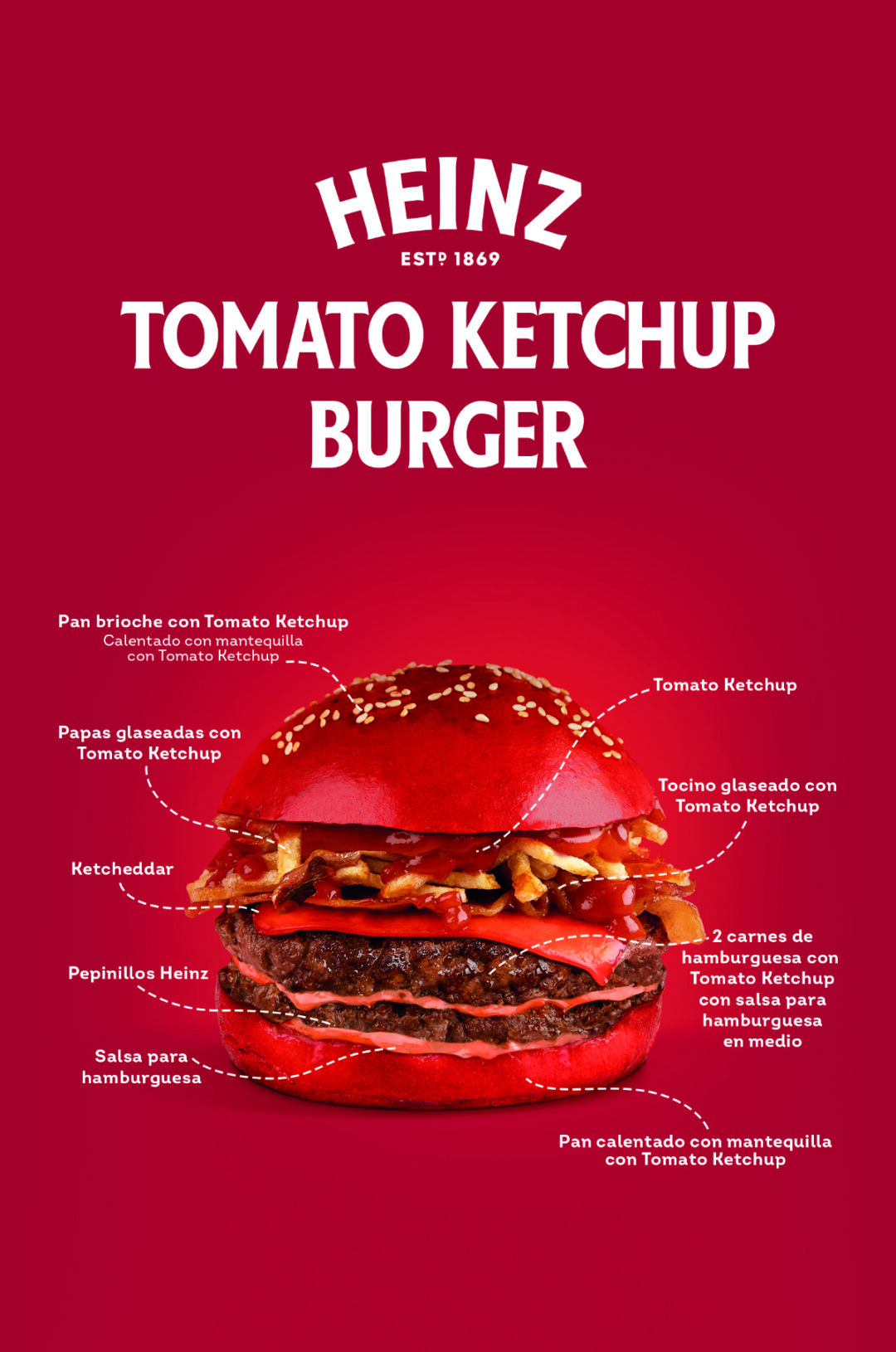 Disfruta una hamburguesa única en su tipo la Heinz Kétchup Burger